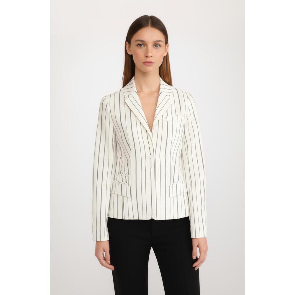 Dinomoda White Striped Blazer Size 6 8